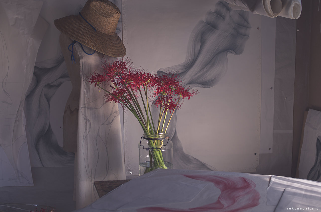 Artist's Studio with Spider Lily Bouquet.