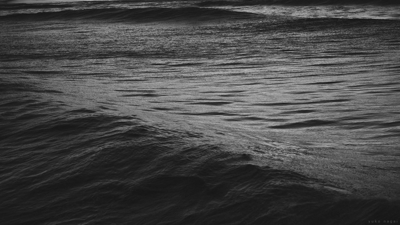 Waves at sundown.