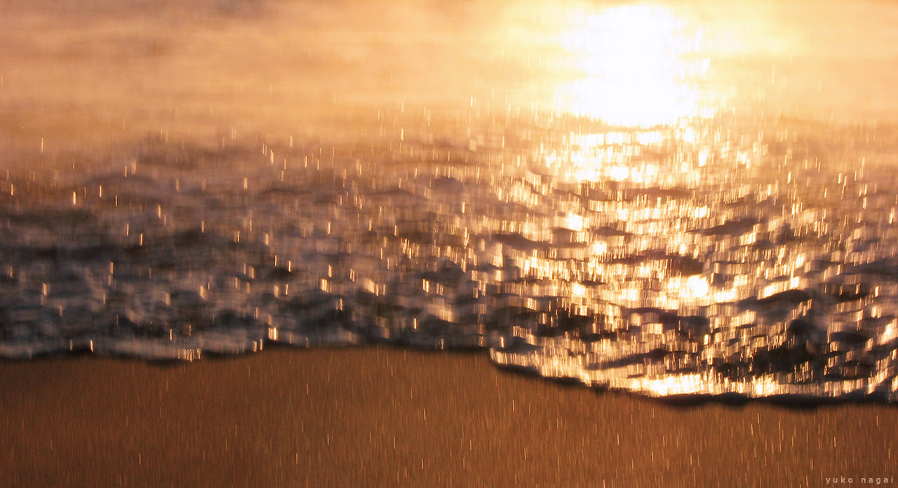 Sea shore at sun rise.
